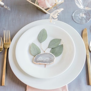 Pointed pen agate place card(neutral)