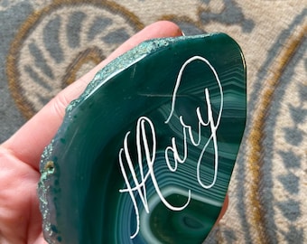 Milky Green agate place card (almost sold out order now!)