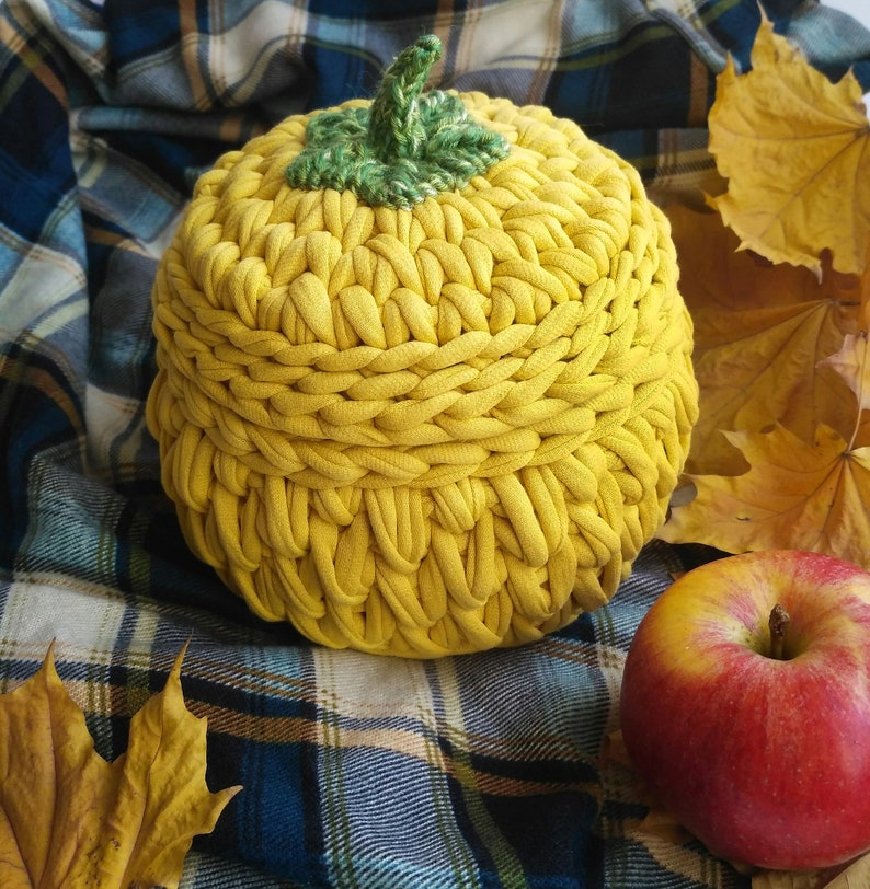 Crochet Basket with lid Pumpkin Pattern PDF Crochet Gift Etsy
