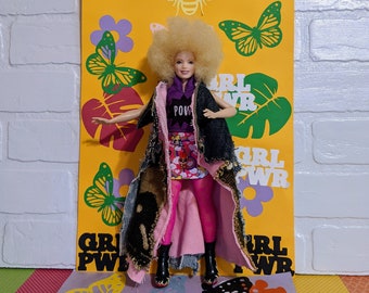 Barbie AA-AfroamerikanerBarbie. Barbie Albino. 4c Texturen afro. Geschwungen. Wunderschöne, super seltene Puppe. Outfit nach Maß Niedriger Preis und gutschein.