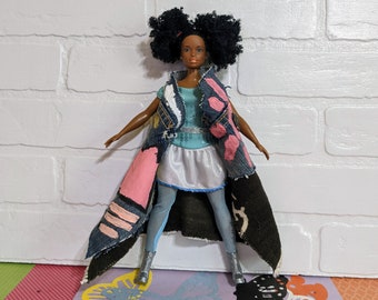 Barbie AA African American Barbie. Curvy. High End. Beautiful Doll. Natural kinky hair textured afro.