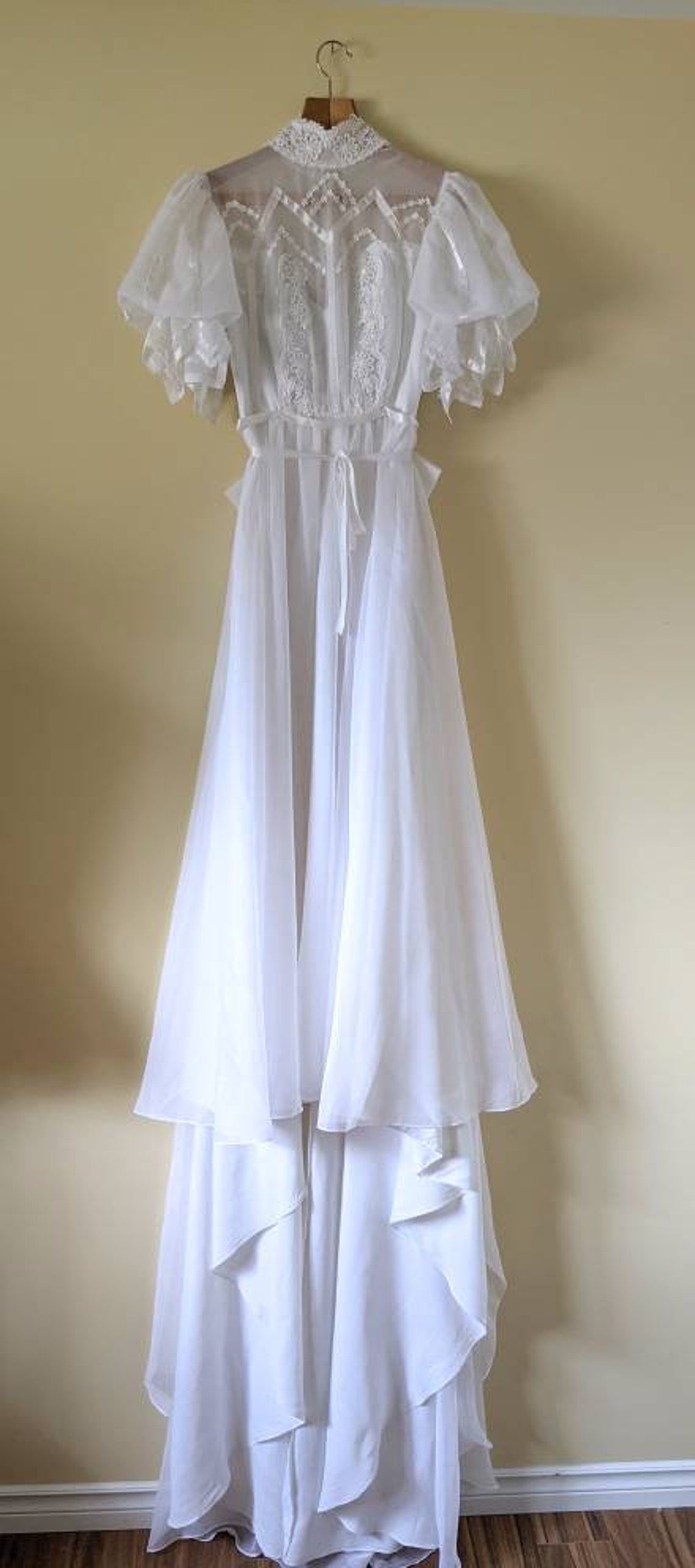 Vintage 70s Wedding Dress Size 3/4 - Etsy