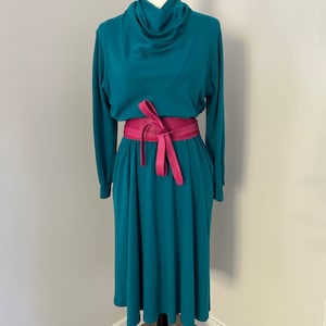 1980s Batwing Jersey Dress SM