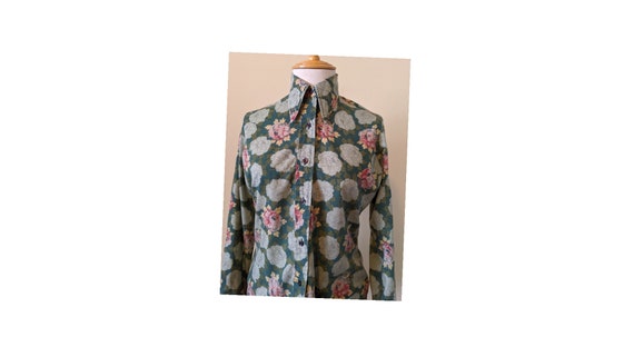 70s Floral Button Up SM/XS