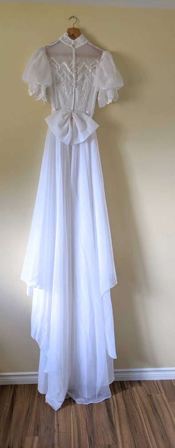 Vintage 70s wedding Dress Size 3/4 - image 2