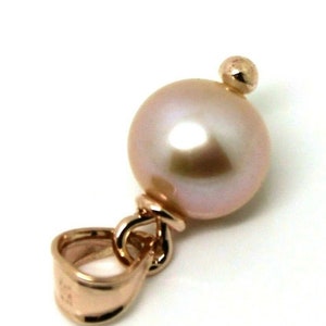 Genuine 9k  9ct Solid Yellow, Rose or White Rose Gold  Pink / White Ball Pearl Pendant Charm