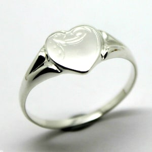 Size K Kaedesigns, New Genuine Large Sterling Silver Heart Signet Ring 265