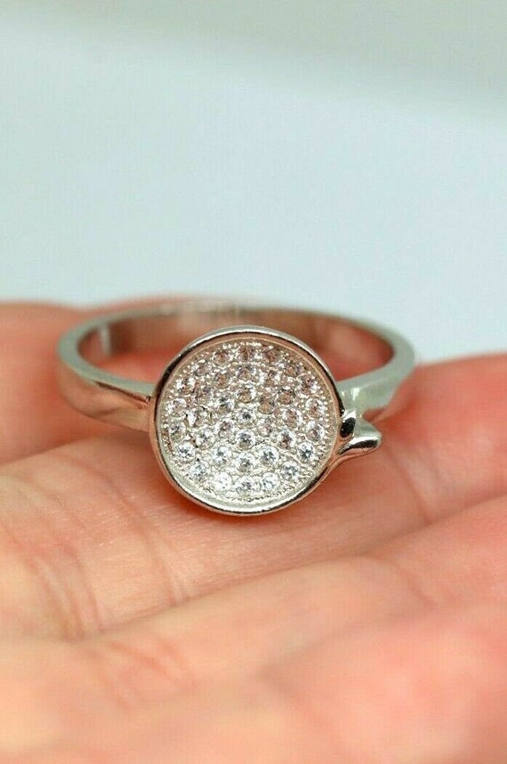 Solid 925 Sterling Silver Cubic Zirconia Dress Ring