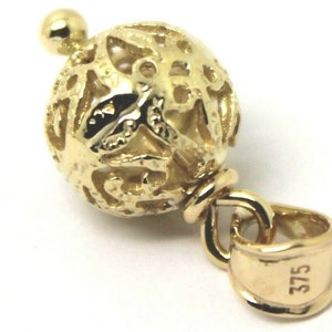 Genuine New 9ct 9K Yellow, Rose or White Gold 10mm Filigree Ball Pendant
