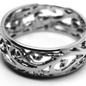 Kaedesigns Genuine Wide Sterling Silver 925 Filigree Vine Ring 235