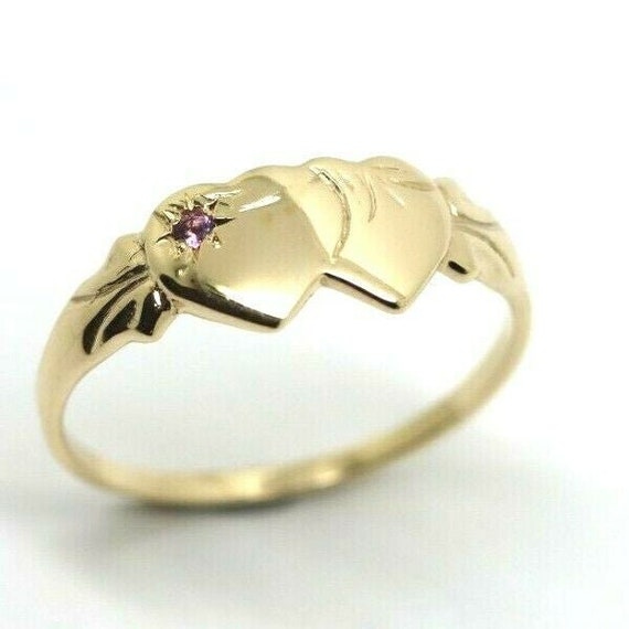 9ct double heart signet ring 9ct double heart signet ring