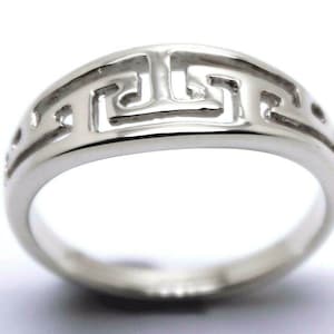 Größe N, echter Sterling Silber keltischer / griechischer Schlüsselring