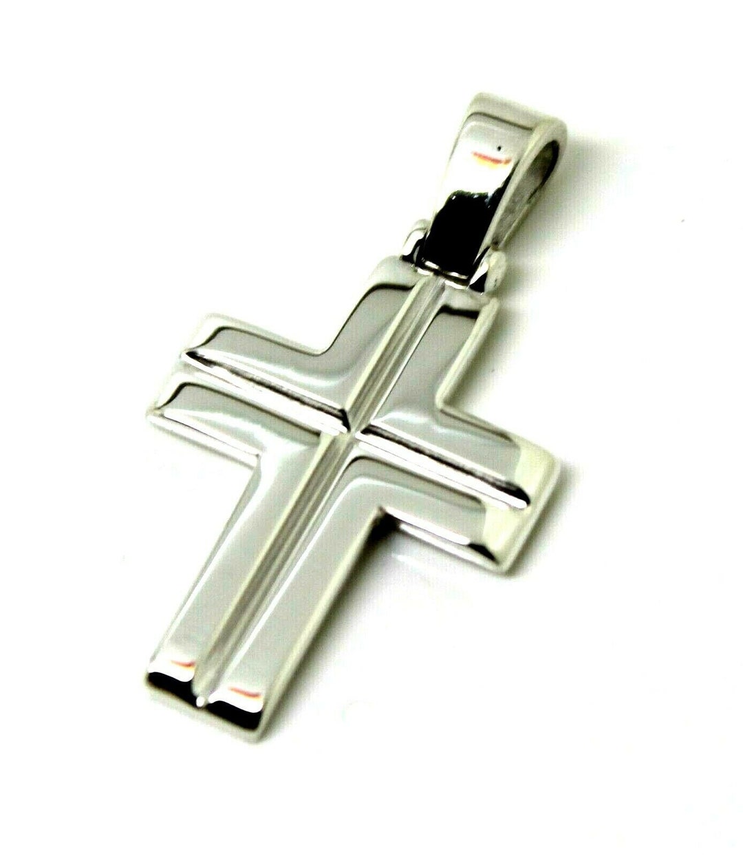 Genuine Solid Sterling Silver 925 Heavy Large Ridged Plain Cross ...