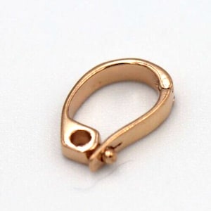 GP ローズゴールドメッキ スターリングシルバー プレーンエンハンサー ベイルクラスプ 10 mm サイズ