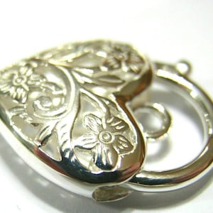 Sterling Silver 925 Filigree Heart Pendant Padlock 4 Sizes,14mm,15mm,18mm, 23mm