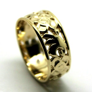 Size Q Genuine Full Solid 375 9ct 9kt Yellow, Rose or White Gold Filigree Ring