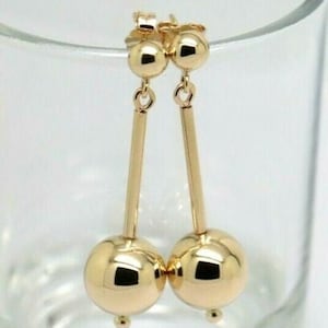 Genuine 9ct 9K Yellow, Rose or White Gold 12mm Euro Ball Stud butterfly backs Earrings