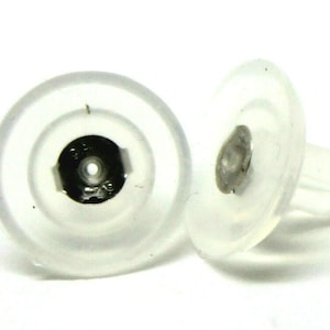 Sterling Silver or Silver (Gold plated) Disc Silicone Butterfly Earring Backs Medium or Large