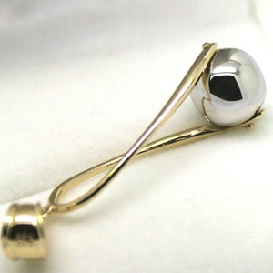 Kaedesigns Neuer 9 Karat 9 Karat Gelb- & Weißgold 8 mm Langer Swirl Ball Anhänger
