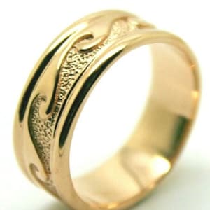 Small Size I / 4  258 Genuine Solid New 9ct 9kt Yellow, Rose or White Gold Surf Wave Ring