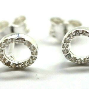 Sterling Silver Small Cubic Zirconia Circle Earring