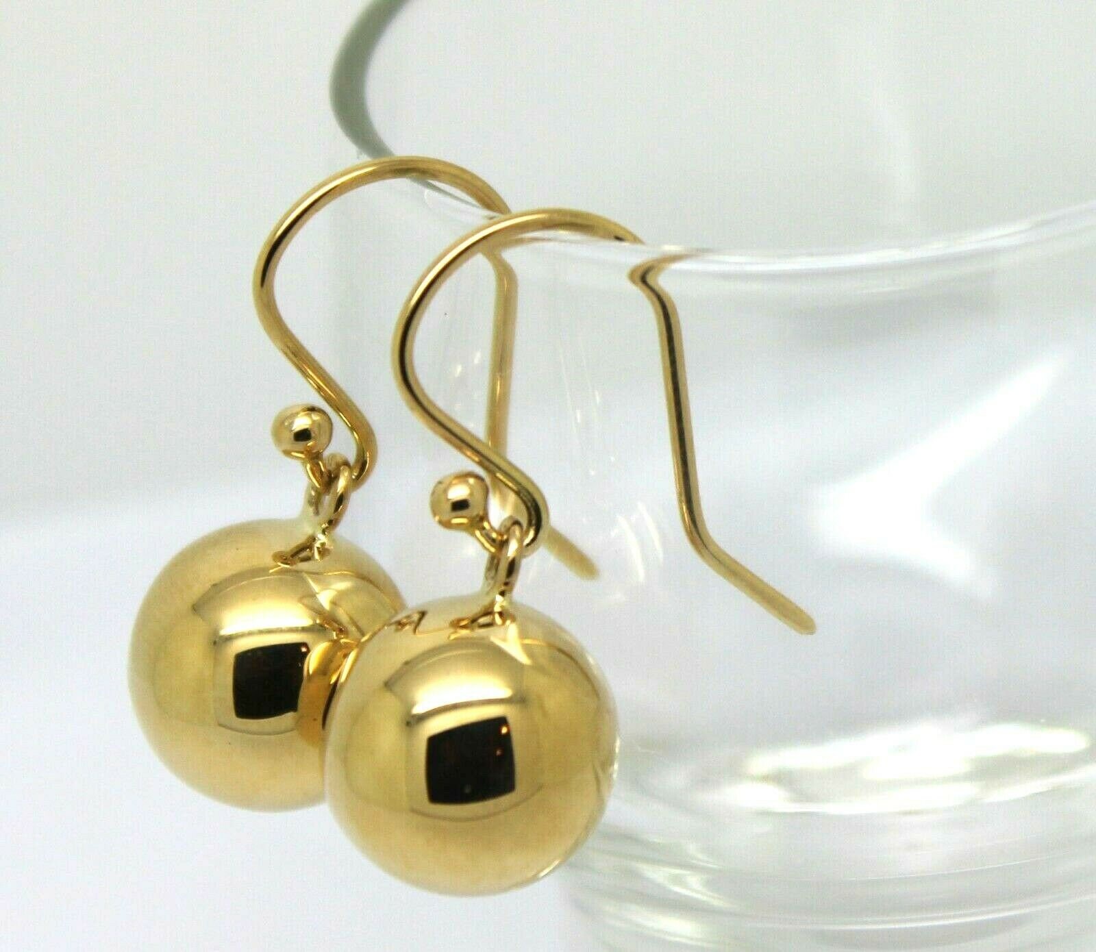 Genuine New 18ct 18k 750 Yellow Gold 12mm Ball Drop Earrings Genuine New 18ct 18k 750 Yellow Gold 12mm Ball Drop Earrings