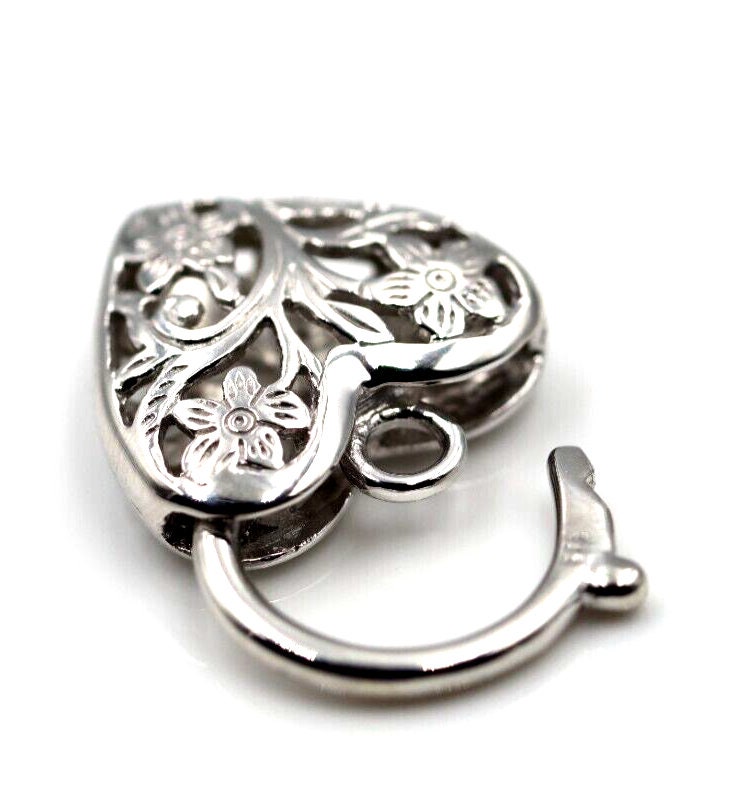 2 Of 925 Sterling Silver Filigree Heart Charms 16mm. Polish