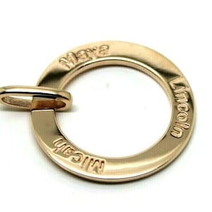Genuine 9ct Yellow or Rose or White Gold Personalised & Engraved Circle Pendant