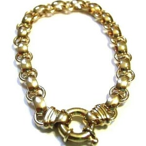Kaedesigns Genuine New 20cm 9ct Yellow Gold Solid Square Oval Belcher Bracelet