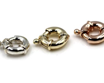 Genuine 12mm 9ct 375 Yellow,  Rose or White Gold Bolt Ring Clasp