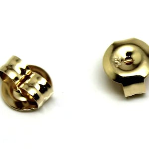 9ct Yellow / Rose / White GOLD or Sterling Silver Earring Medium butterfly backs 207