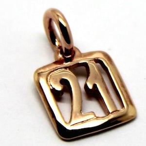 Kaedesigns Genuine 9ct Yellow or Rose or White Gold 21st Charm or Pendant