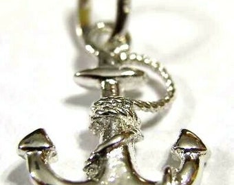 Genuine New Sterling Silver Solid Anchor Boat Pendant Or Charm