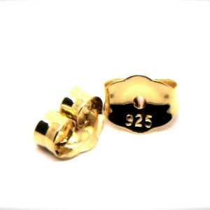Kaedesigns Sgp Rose Gold Plated Sterling Silver Earrings Butterfly Backs 4.8mm