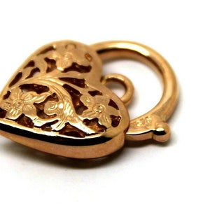 Kaedesigns New 9ct 9k 15mm Yellow, Rose or White Gold Filigree Heart Pendant / Padlock