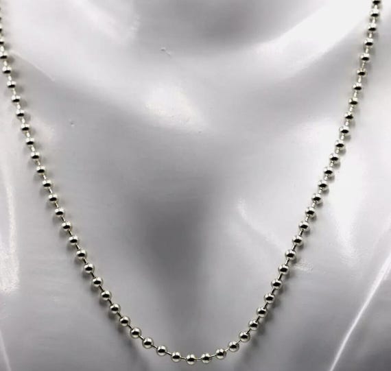 本物のスターリングシルバー925ボールチェーンネックレス 長さ45cm 本物のスターリングシルバー925ボールチェーンネックレス 長さ45cm