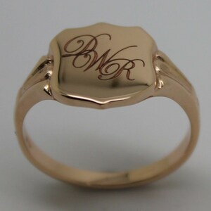 Genuine 9ct Solid Rose Gold Large Signet Ring in Your Size P Plus ...