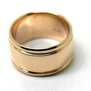 Kaedesigns Size P / 7.5 9Ct 9Kt Full Solid Yellow, Rose Or White Gold Ridged Dome Ring 12mm Wide