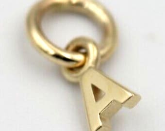 Genuine 9ct 9kt Genuine Solid Tiny Small Yellow, Rose or White  Gold Initial Pendant - All initials available.