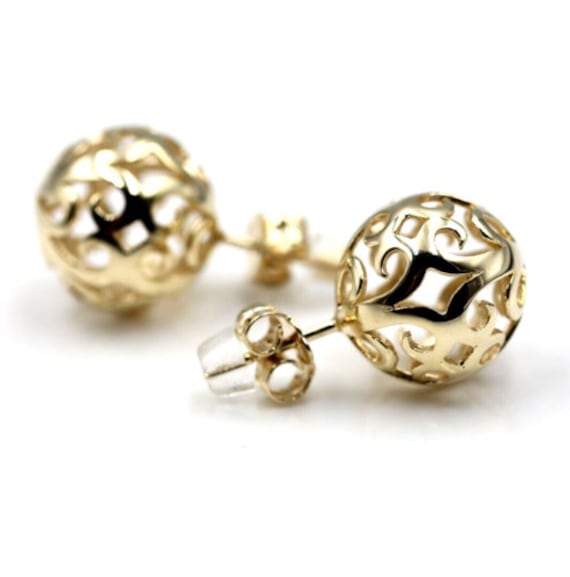 Amazon.com: 14k Yellow Gold Star Stud Earrings: Clothing, Shoes & Jewelry