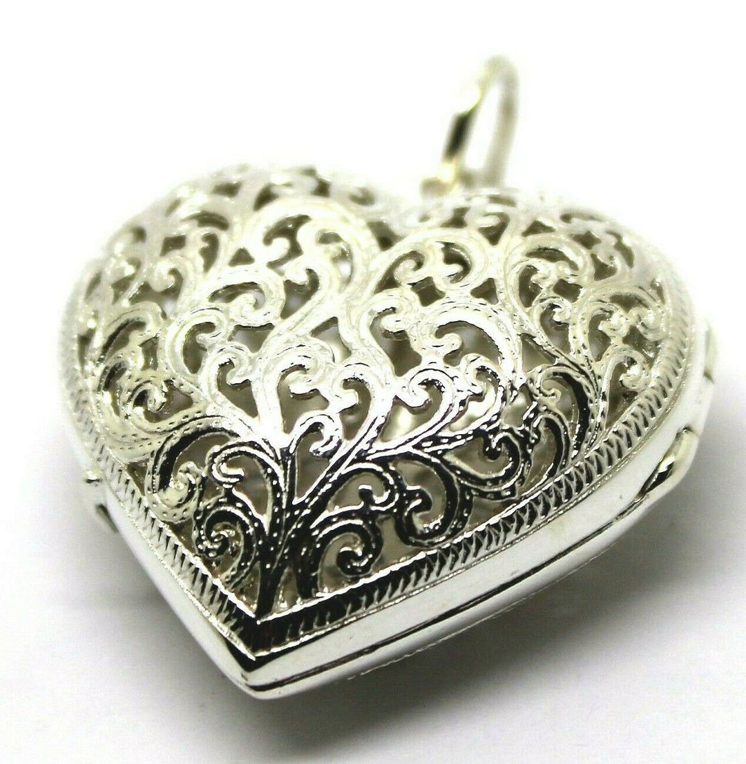 Buy Heavy Genuine Sterling Silver Filigree Heart Pendant Locket Online in  India