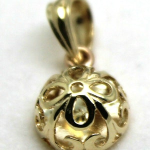 Genuine Solid 9ct Yellow Or Rose Or White Gold Half Ball Filigree Flower Pendant