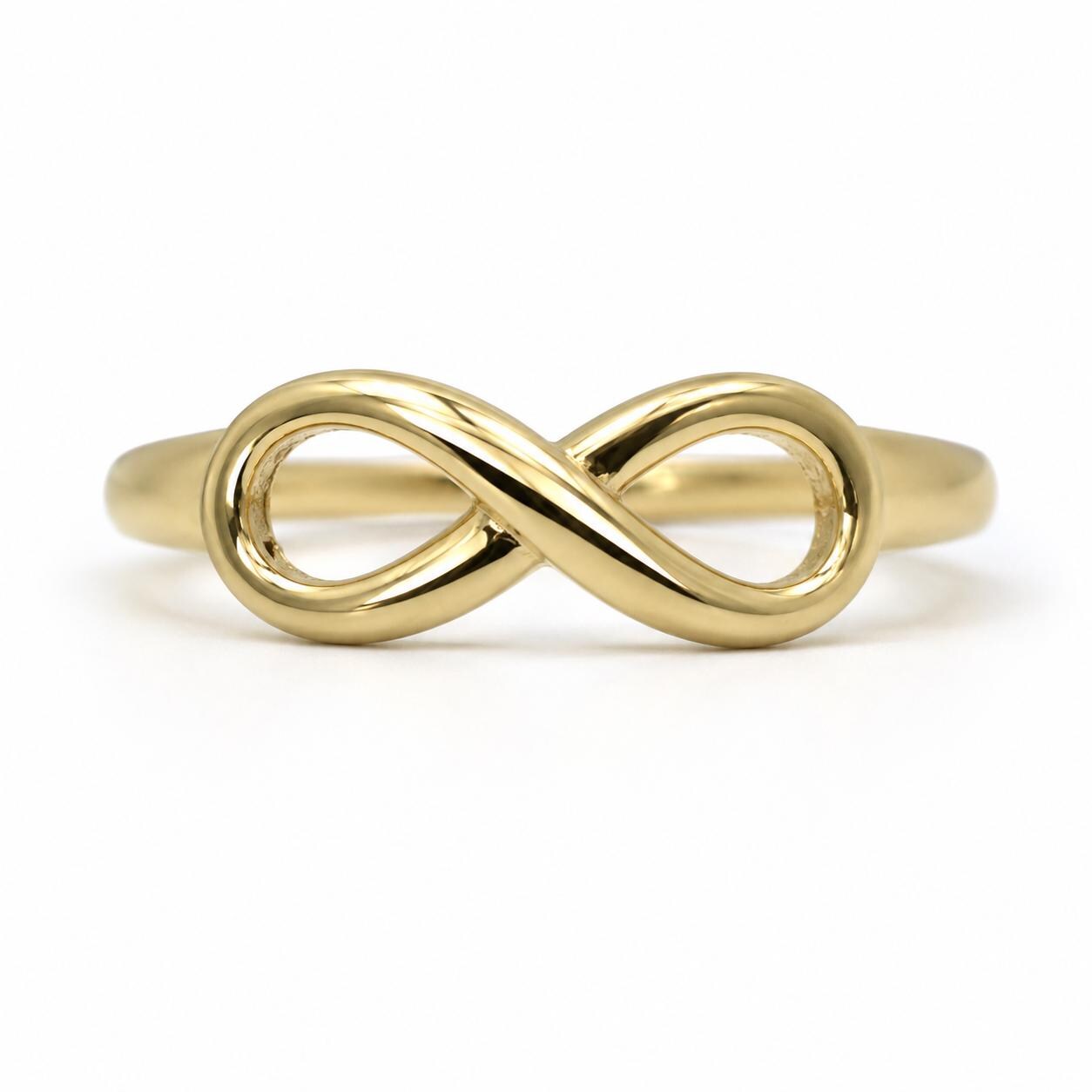 Genuine New 9ct Yellow, Rose or White Gold Solid Infinity Ring