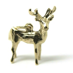 Kaedesigns, 3D 9ct Yellow Or Rose Or White Gold Deer Or Moose Charm Or Pendant