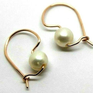 Genuine 9k 9ct Rose Solid Gold 8mm White Freshwater Pearl Earrings