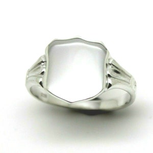 Kaedesigns New Sterling Silver Shield Large Signet Ring In Your Ring Size