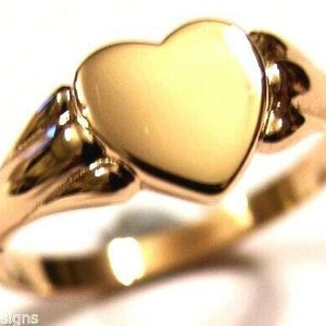 Size K, Kaedesigns, Genuine New Childs Solid 9ct 375 Yellow, Rose & White Gold Heart Signet Ring 324