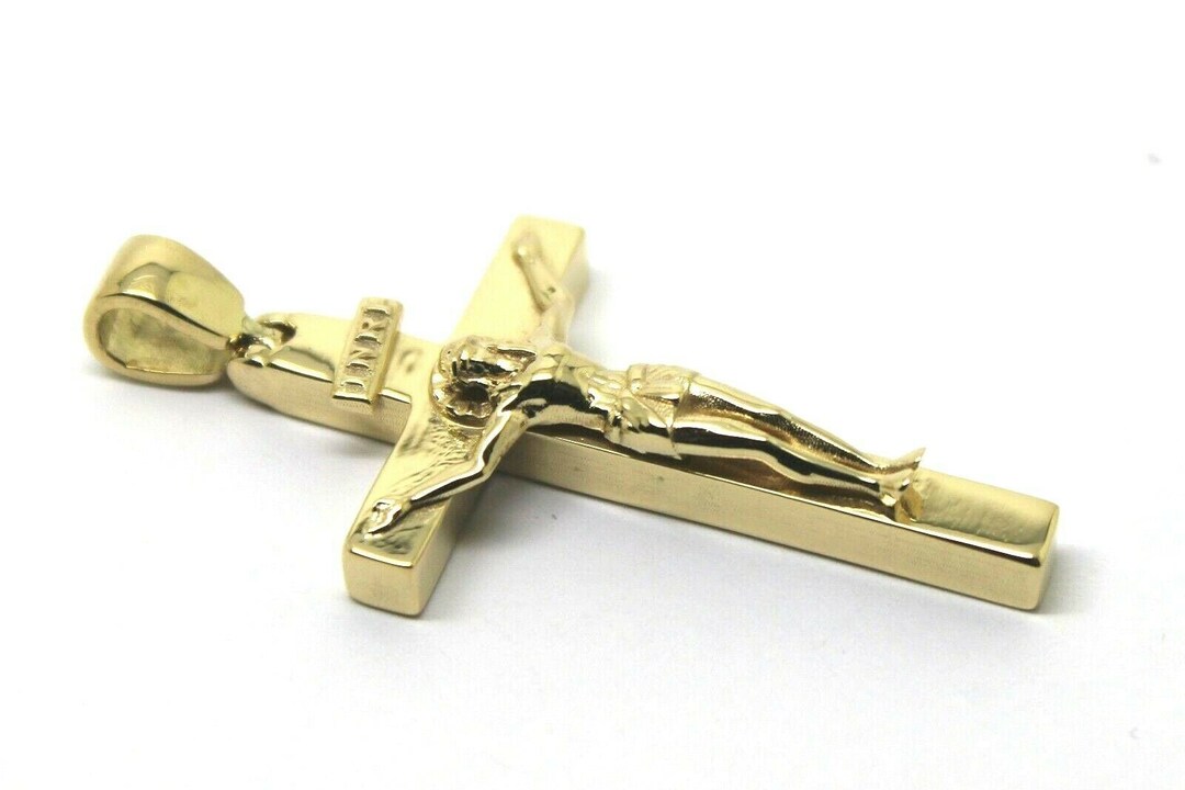 Pendentif Croix En Or Massif 18 Carats Vintage Années 70 - Italie - Pour Homme