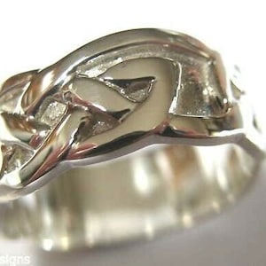New Genuine Sterling Silver Solid Celtic Weave Ring 353