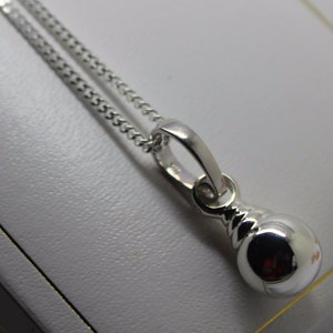 Sterling Silver 925 Ball Pendant & 50cm Silver Chain + Enhancer